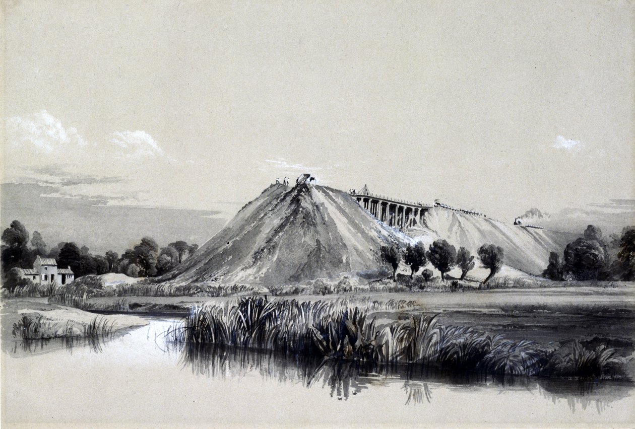 Construction du remblai à Wolverton, 29 juin 1837 - John Cooke Bourne