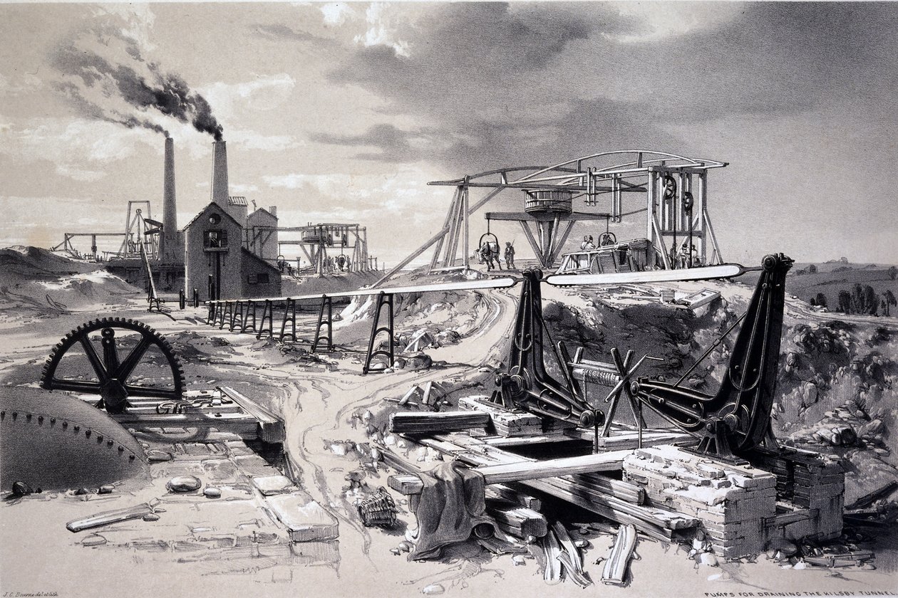 Pompes, puits de ventilation, tunnel de Kilsby, Northamptonshire, 15 juillet 1837 - John Cooke Bourne