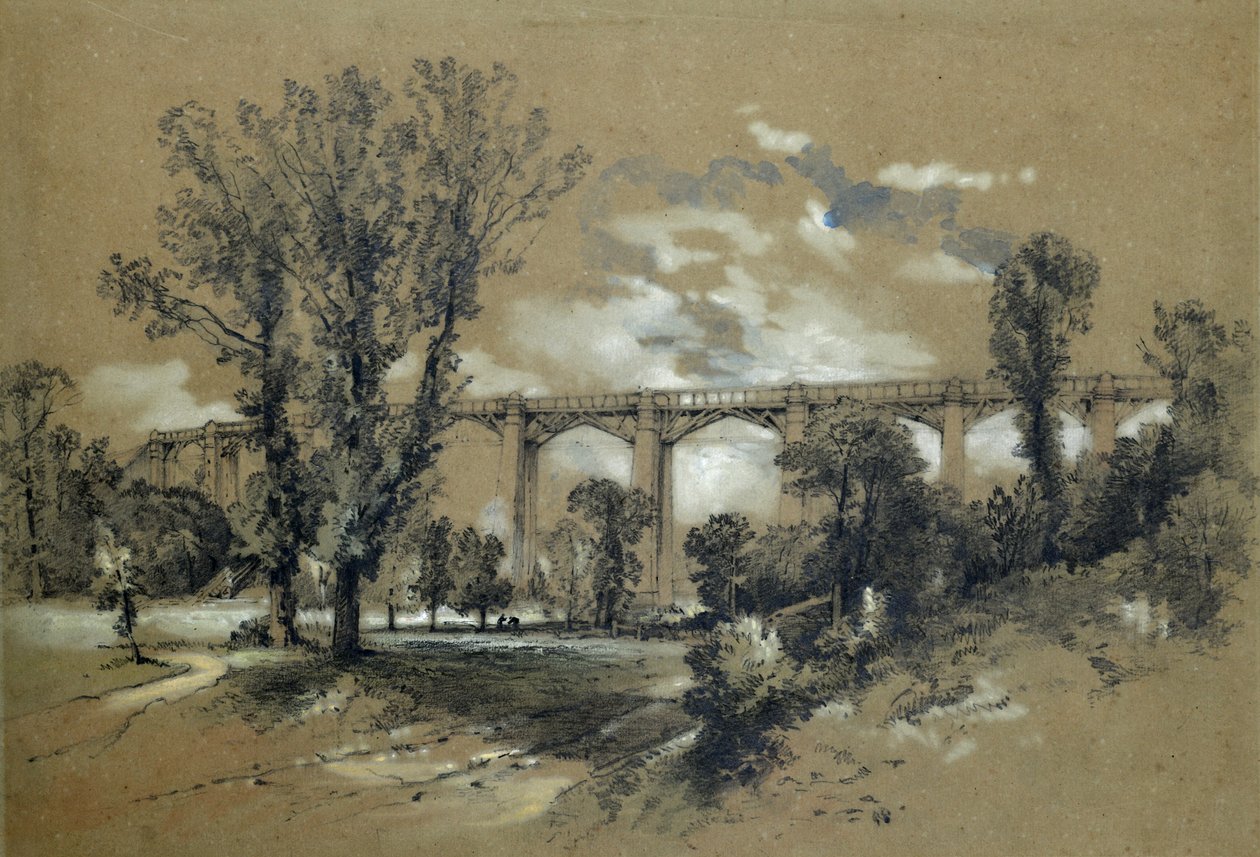 Le viaduc de Blatchford, vers 1835-38 - John Cooke Bourne