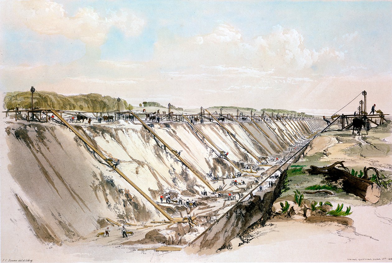 Tring cutting, chemin de fer de Londres et Birmingham, 17 juin 1837, 1839 - John Cooke Bourne