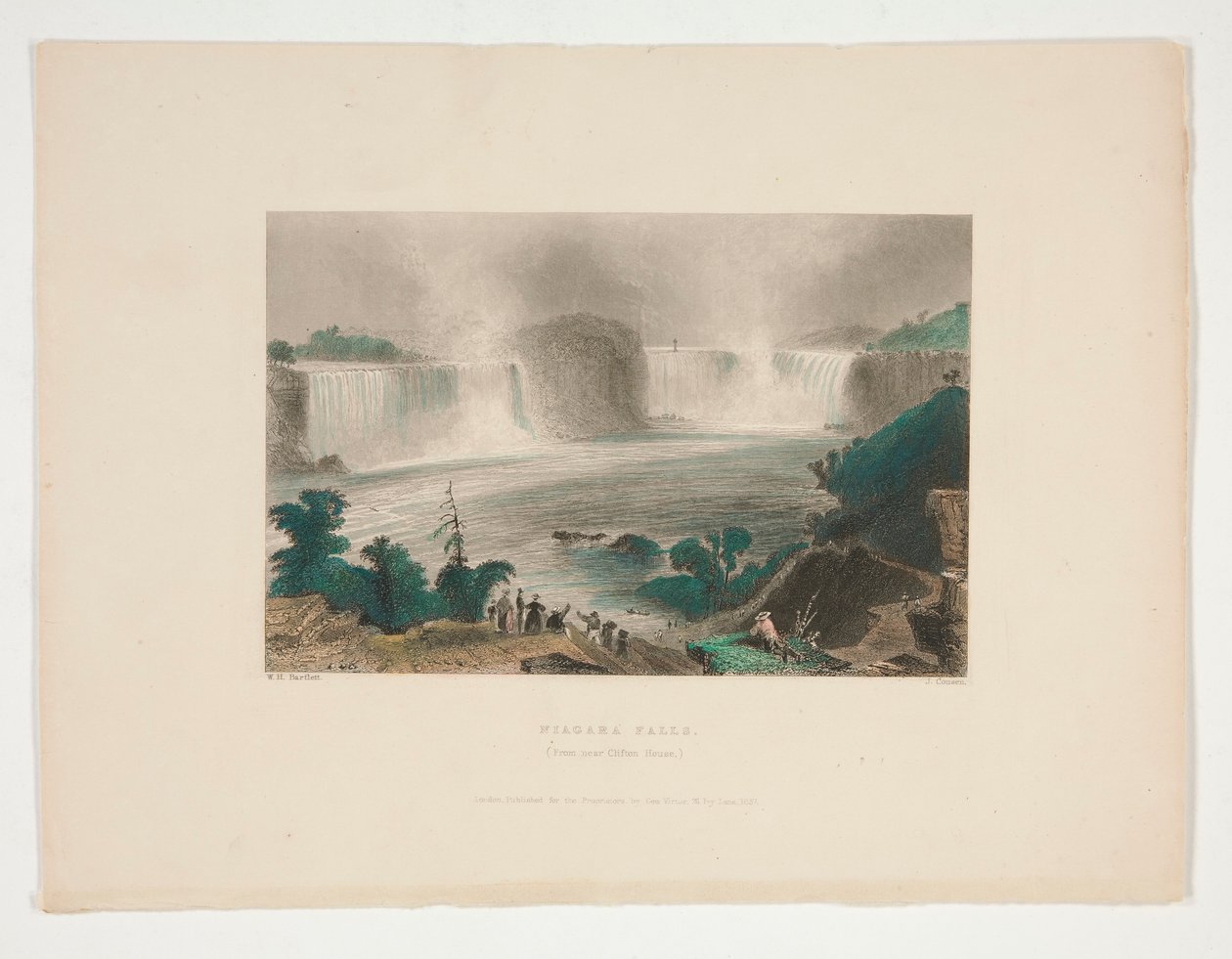 Chutes du Niagara (Près de Clifton House), illustration pour Nathaniel Parker Willis - John Cousen