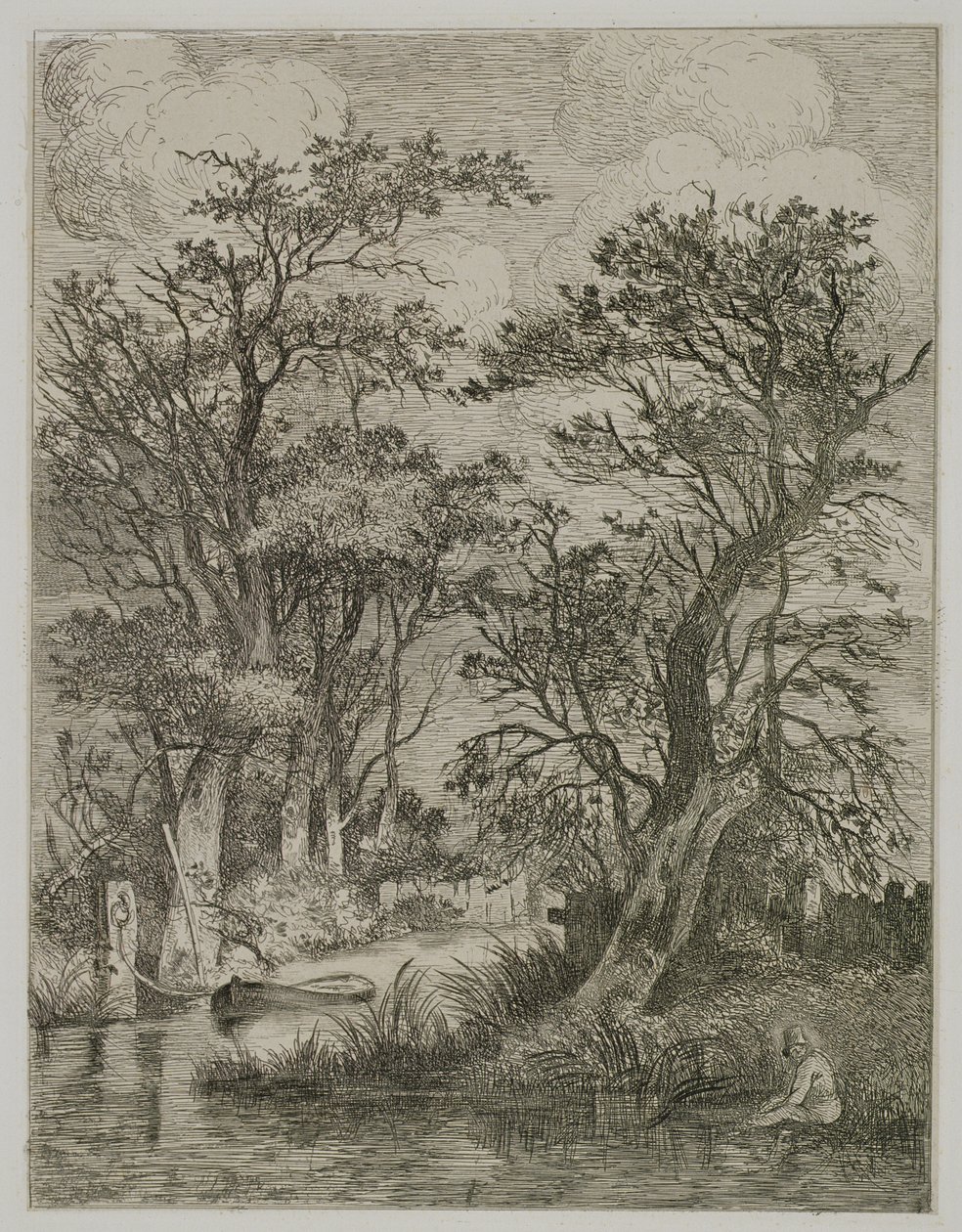 Scène de rivière, pub. par J. & W. Freeman, 1821 - John Crome