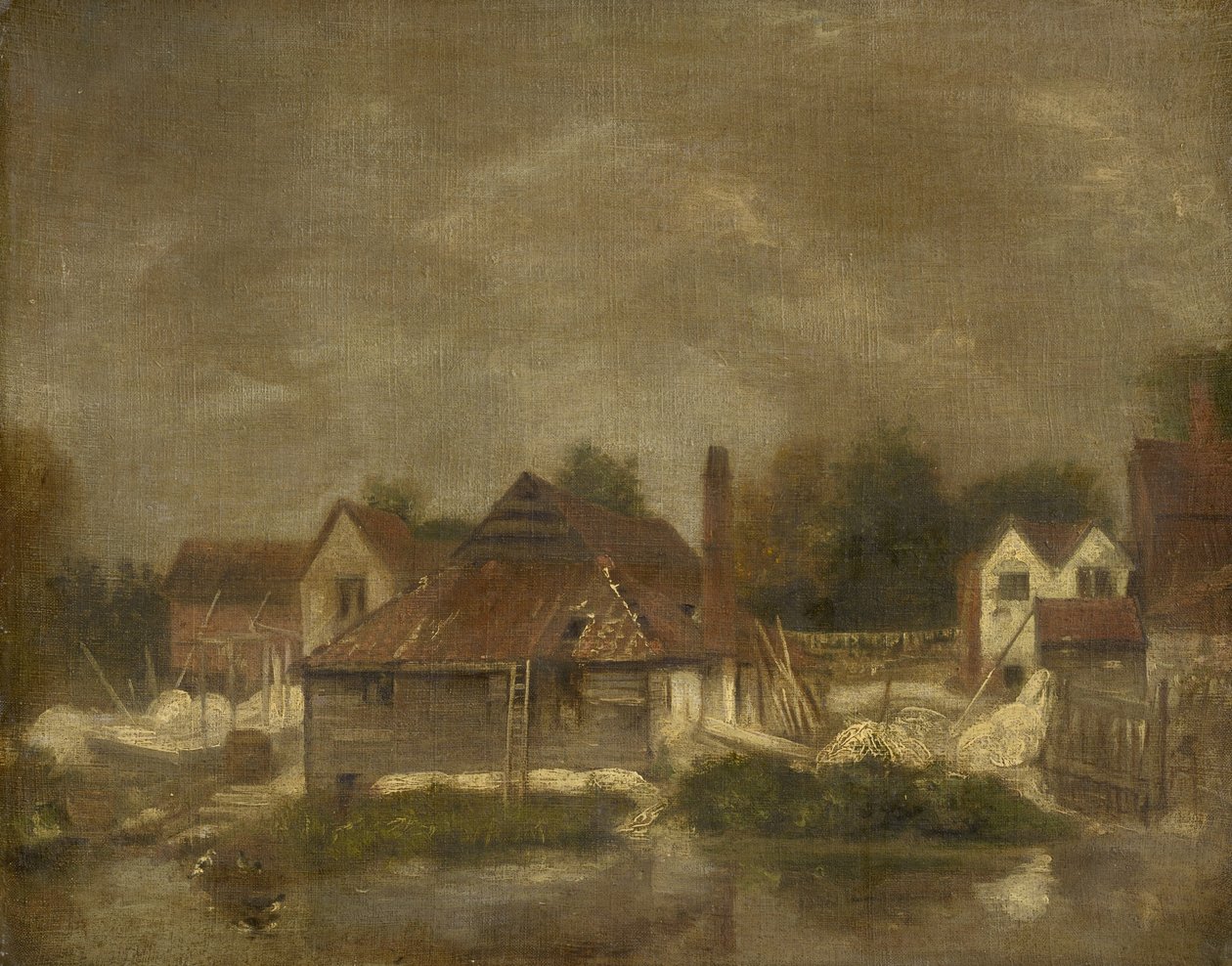 Cabanes et vieilles maisons sur la Yare, c.1803 - John Crome