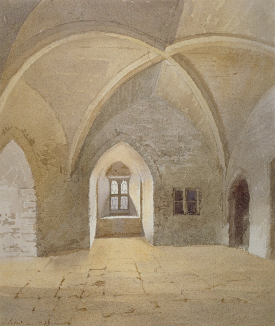 Vue intérieure de la prison dans la tour Bowyer, Tour de Londres, Stepney, Londres - John Crowther