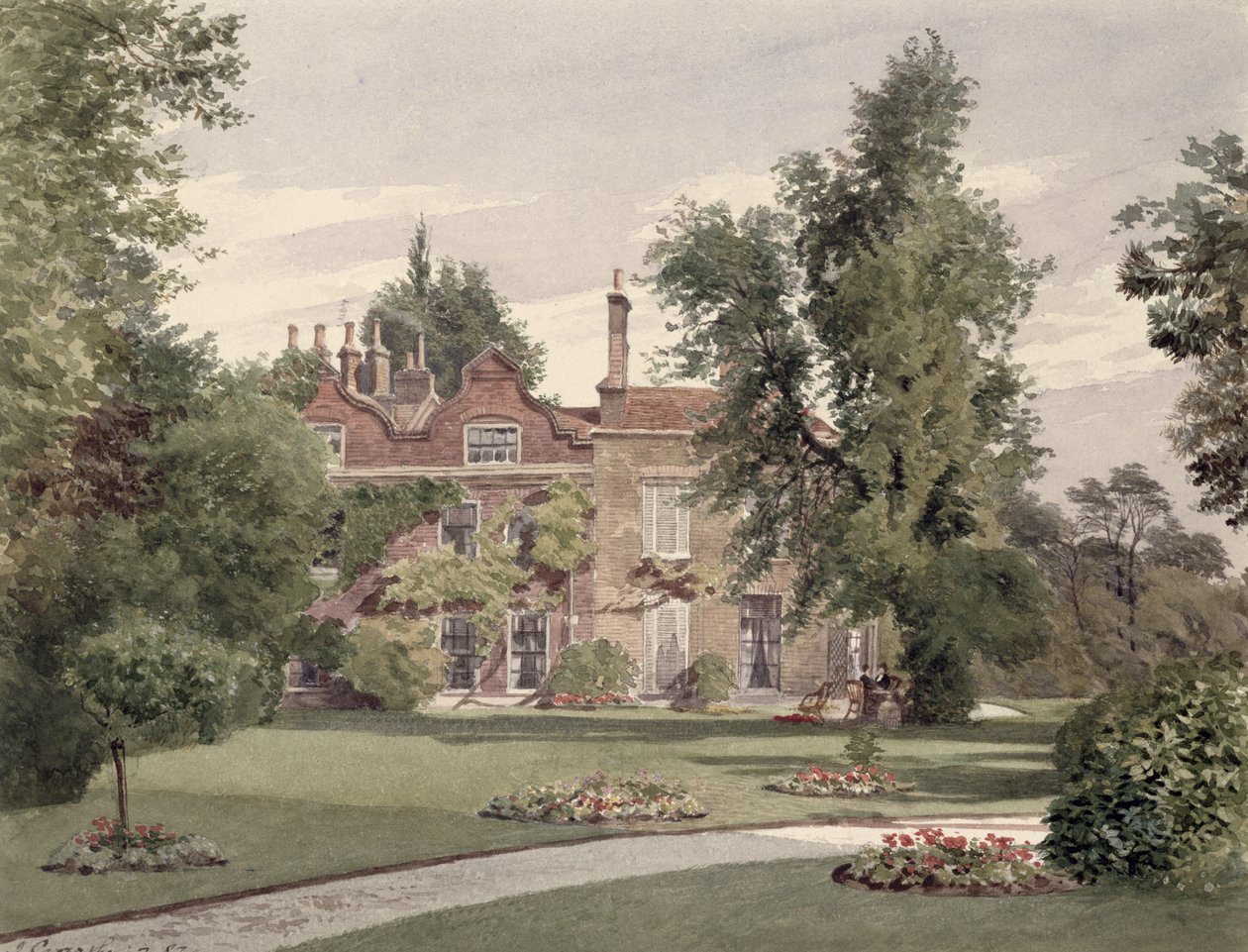 Vue latérale de Raleigh House, Brixton Hill, Lambeth, 1887 - John Crowther