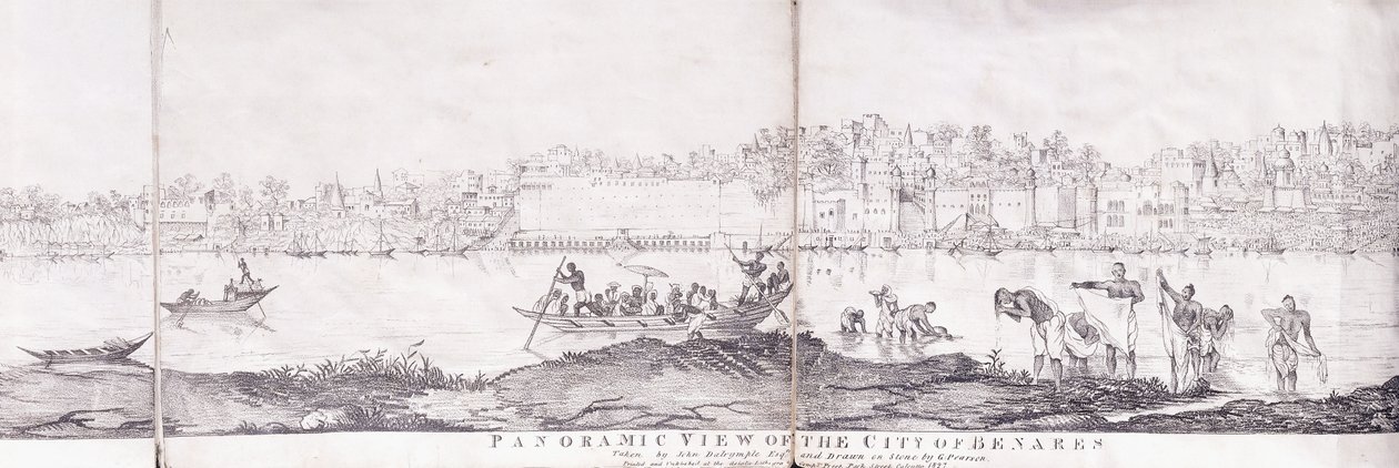 Vue panoramique de la ville de Bénarès, 1827 - John Dalrymple