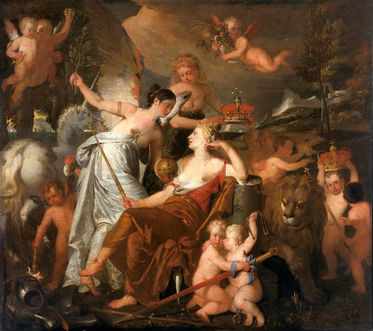Une princesse tardive personnifiant la paix couronnant la gloire de l