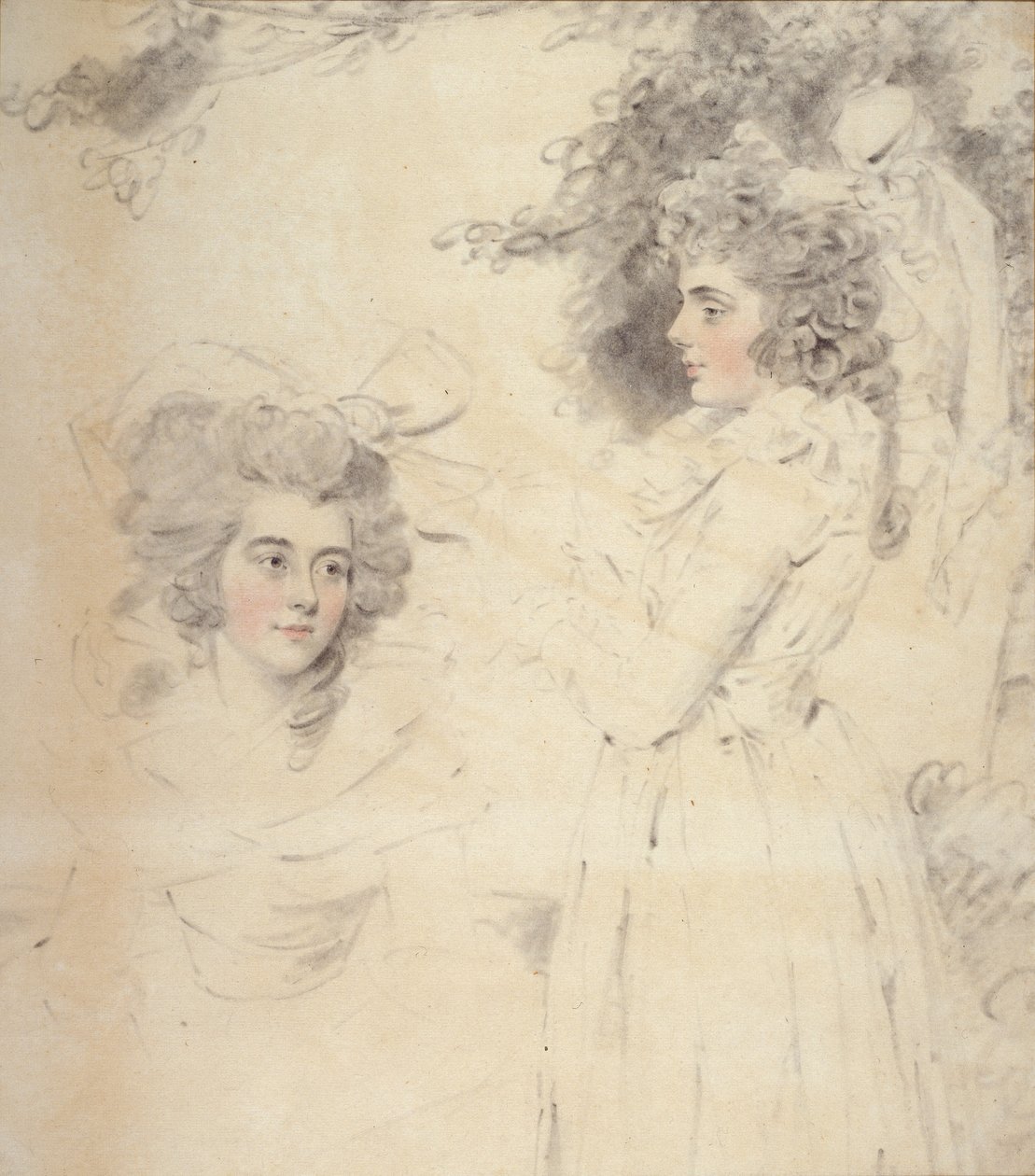 Portrait de Georgiana, Duchesse de Devonshire et Lady Elizabeth Foster - John Downman