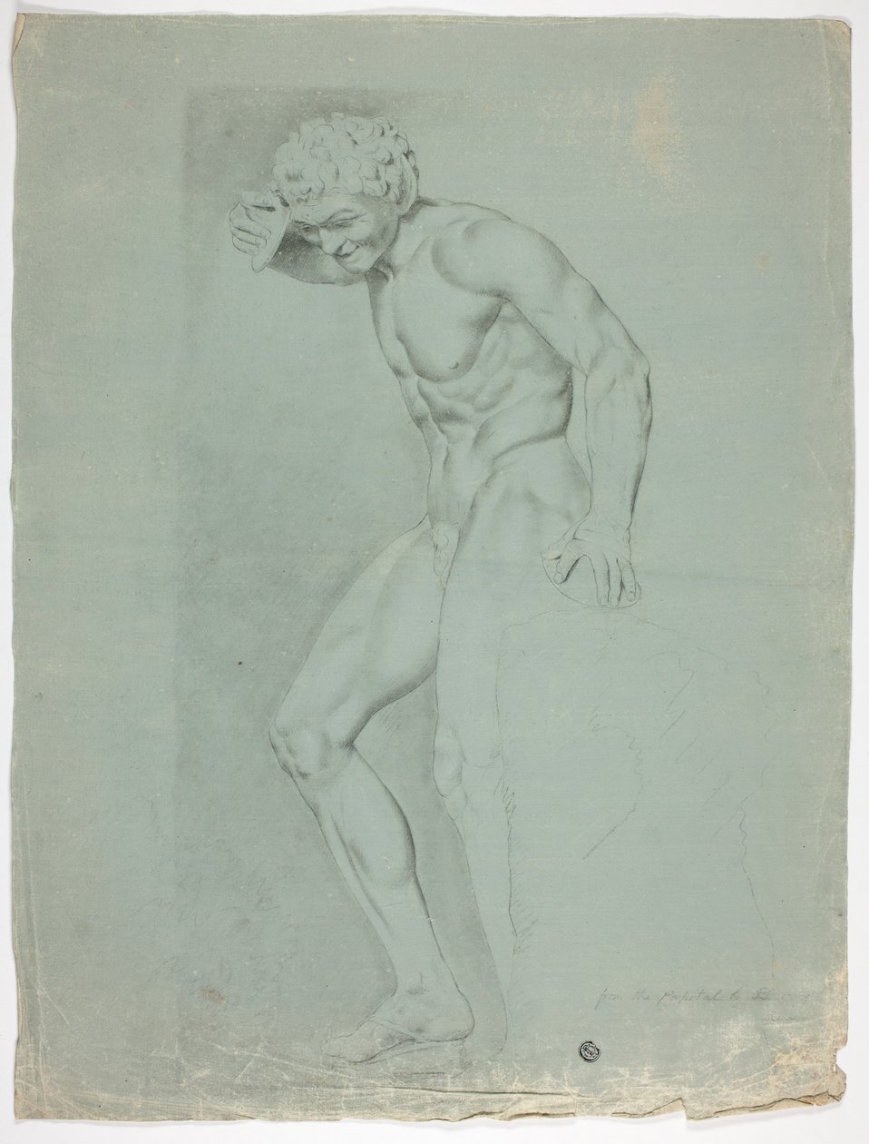 Statue antique de faune debout avec cymbales - John Downman