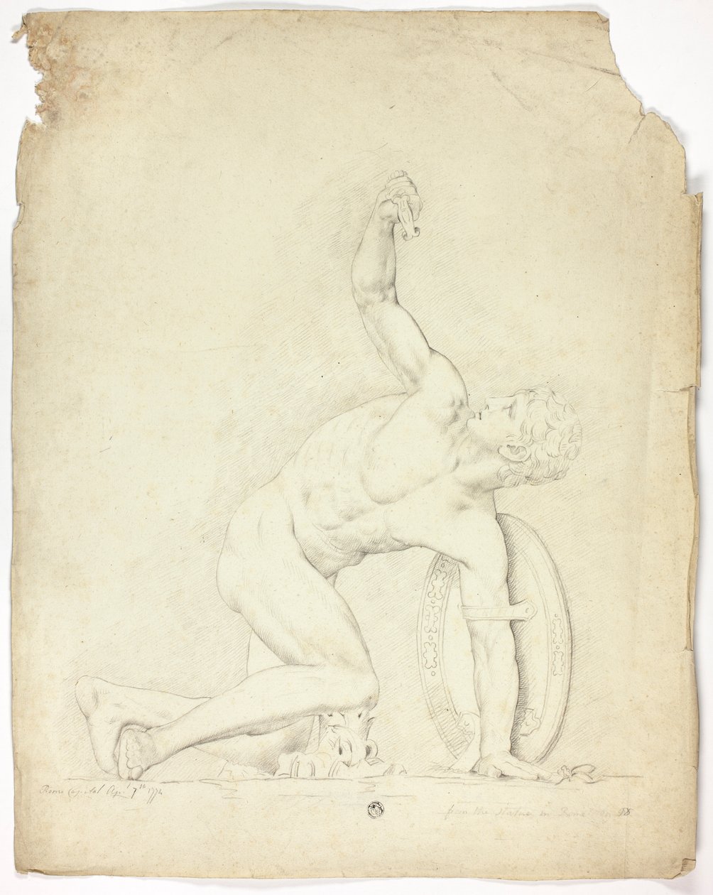 Guerrier blessé de la statue à Rome - John Downman