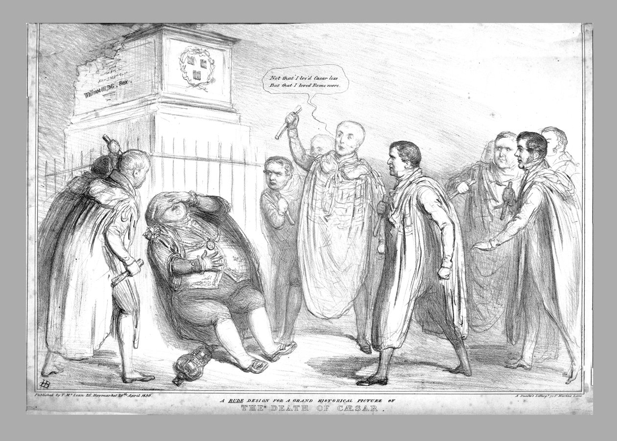 Un dessin grossier pour une grande peinture historique de la mort de César, 1836 - John Doyle