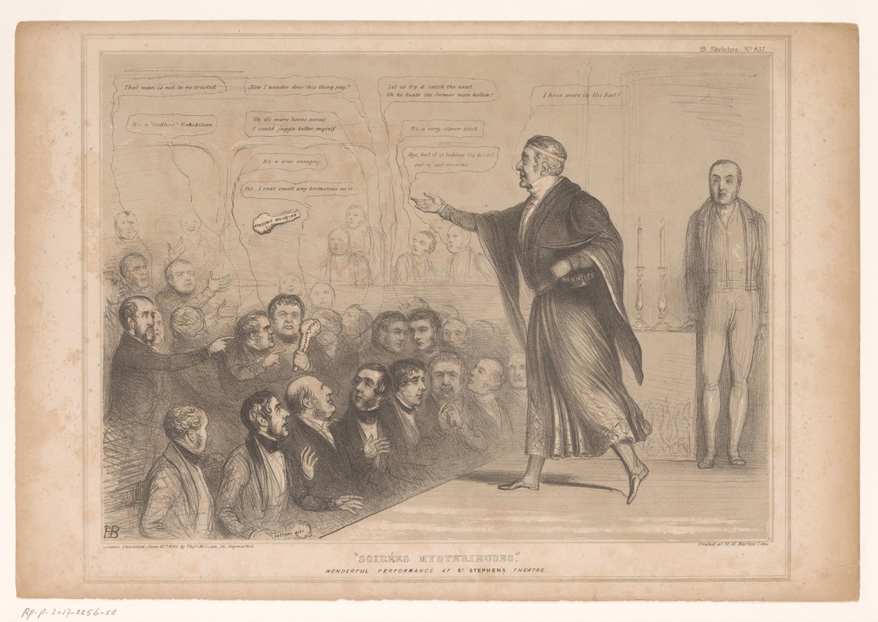 Caricature de Sir Robert Peel en magicien - John Doyle