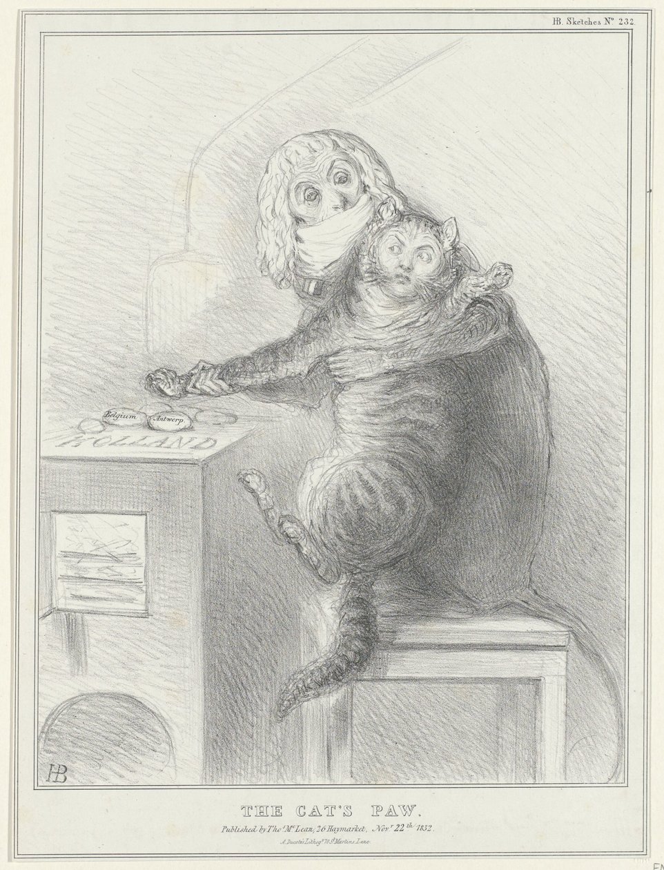 Caricature de Talleyrand et Palmerston, 1832 (Political Sketches) - John Doyle