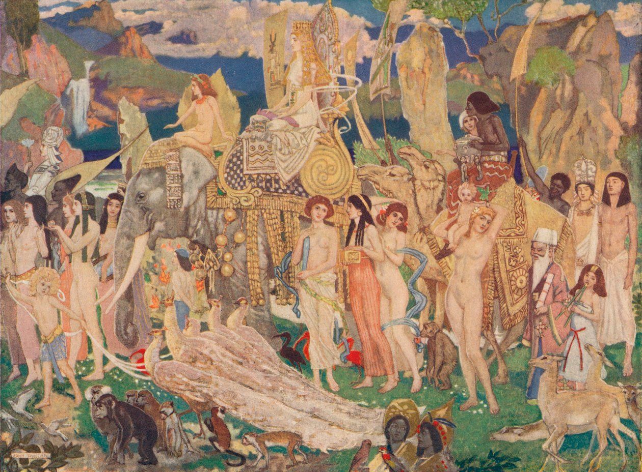 Ivoire, singes et paons La Reine de Saba, vers 1909 - John Duncan