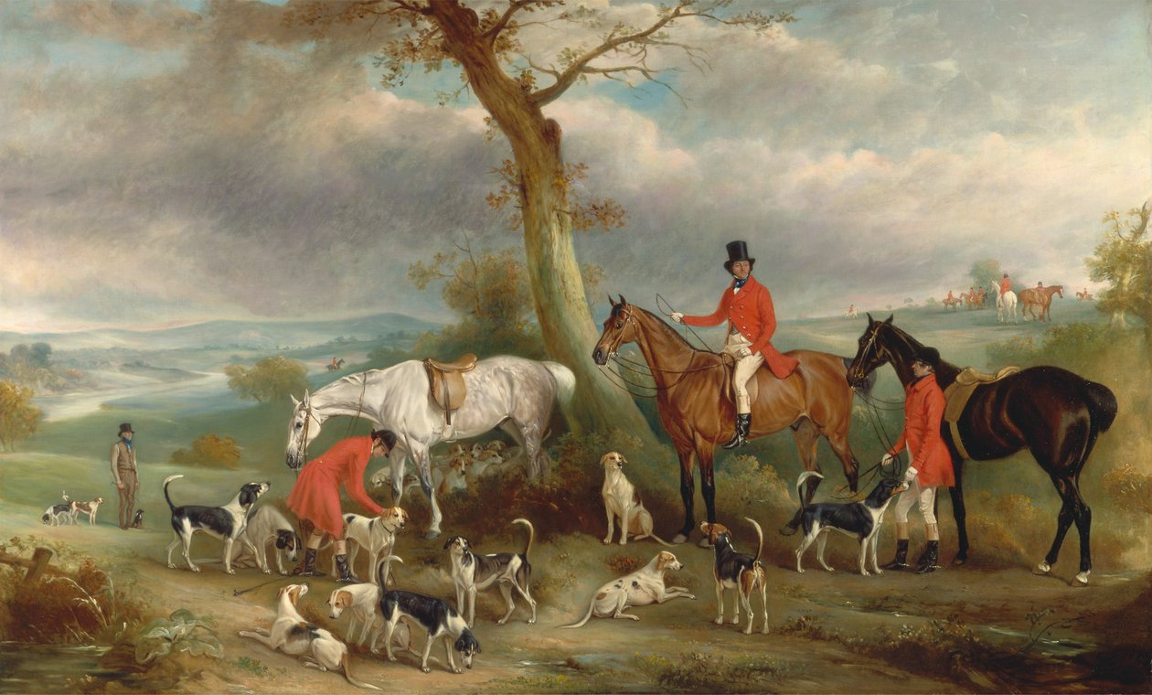 Thomas Wilkinson avec les Hurworth Foxhounds - John E. Ferneley