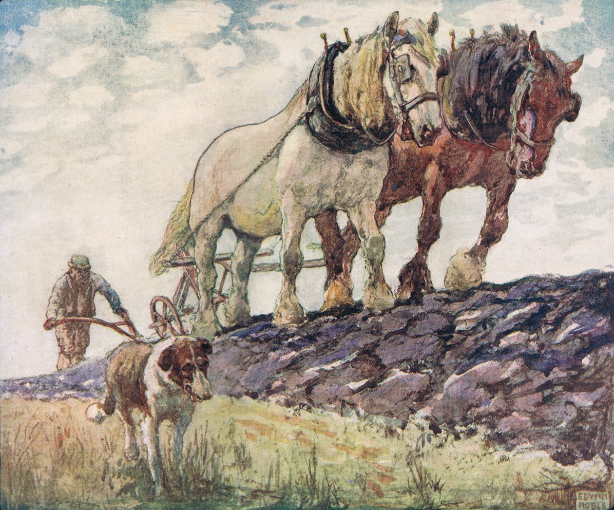 Labourer le champ, illustration de 