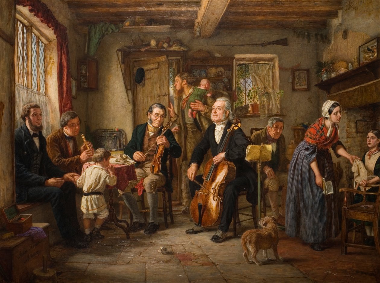 Une répétition philharmonique dans une ferme, 1860 - John Evan Hodgson