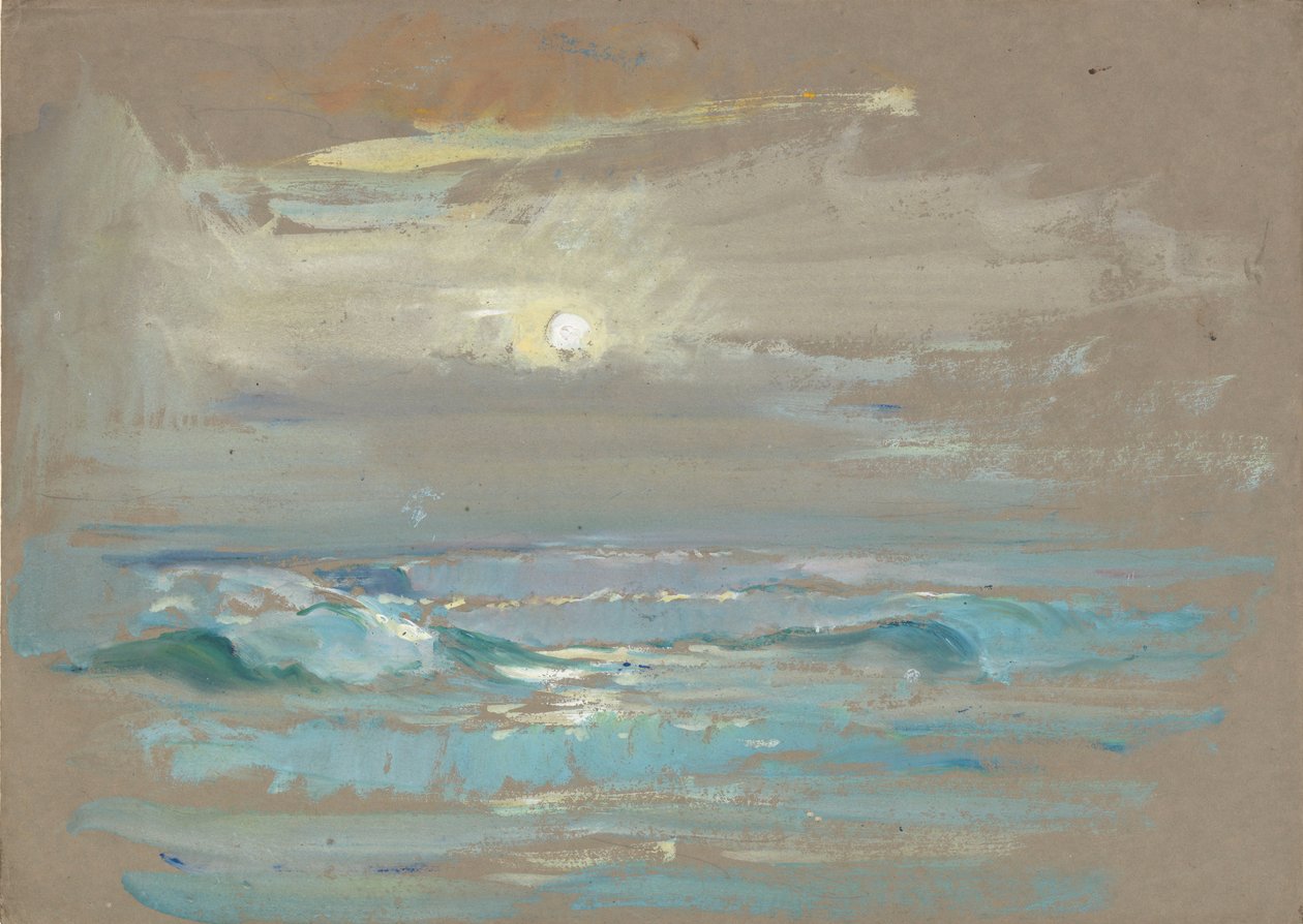 Paysage marin. Clair de lune sur une mer calme, fin 19e siècle - milieu 20e siècle - John Everett