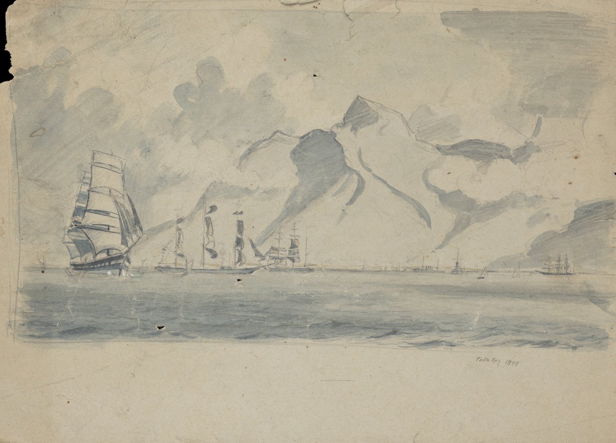 Vue de la baie de la Table avec des navires - John Everett