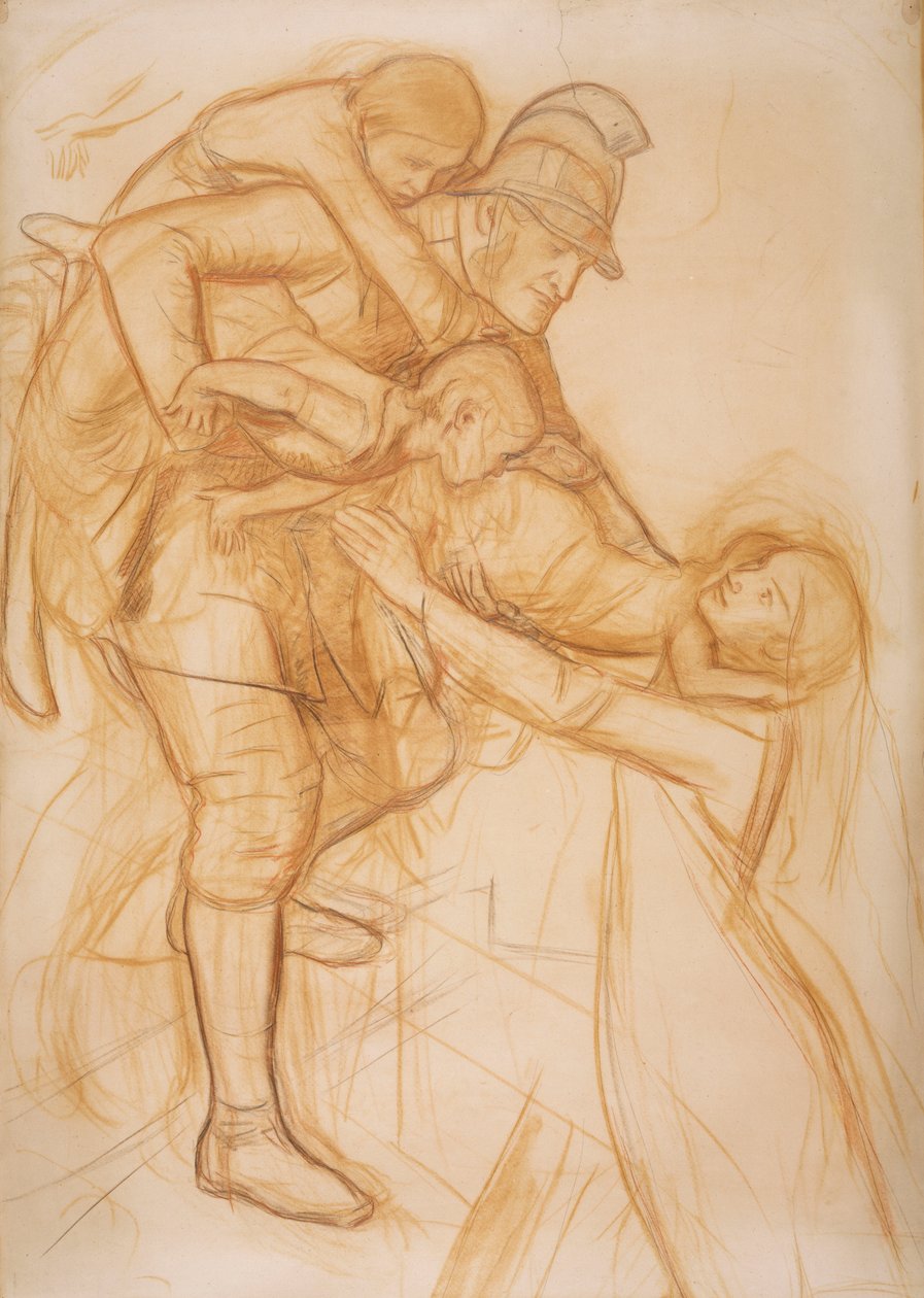 Cartoon pour "Le Sauvetage", c.1855 - John Everett Millais