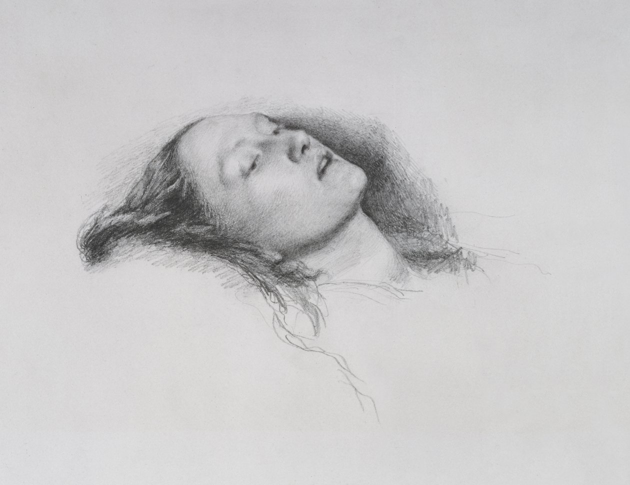 Elizabeth Siddal : Étude pour "Ophelia" - John Everett Millais