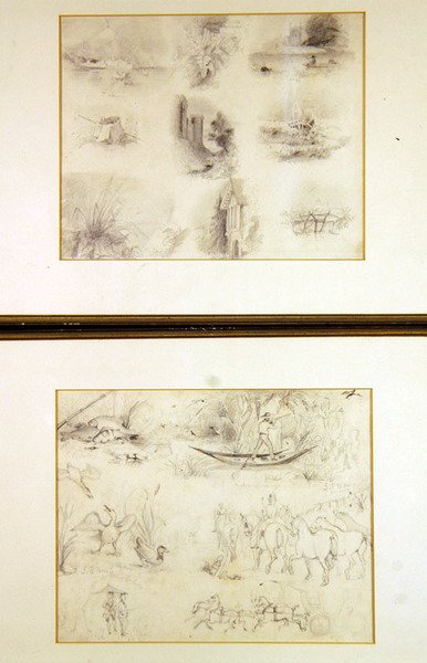 Divers croquis de scènes de campagne (juvénilia), vers 1842 - John Everett Millais