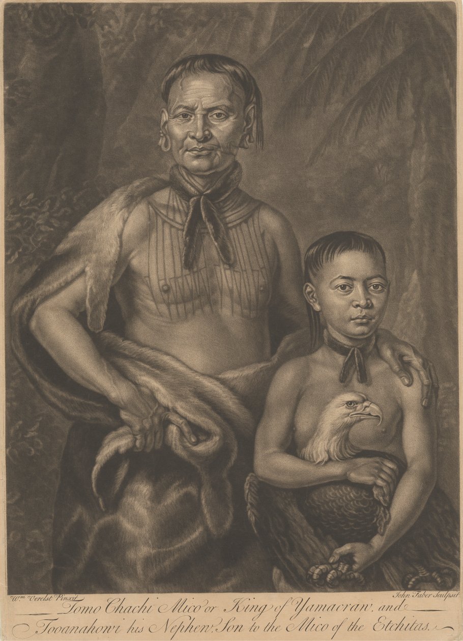 Tomo Chachi Mico, roi de Yamacraw, et Tooanahowi, son neveu - John Faber the younger