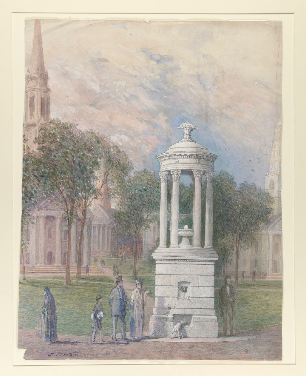Fontaine Bennett sur New Haven Green - John Ferguson Weir