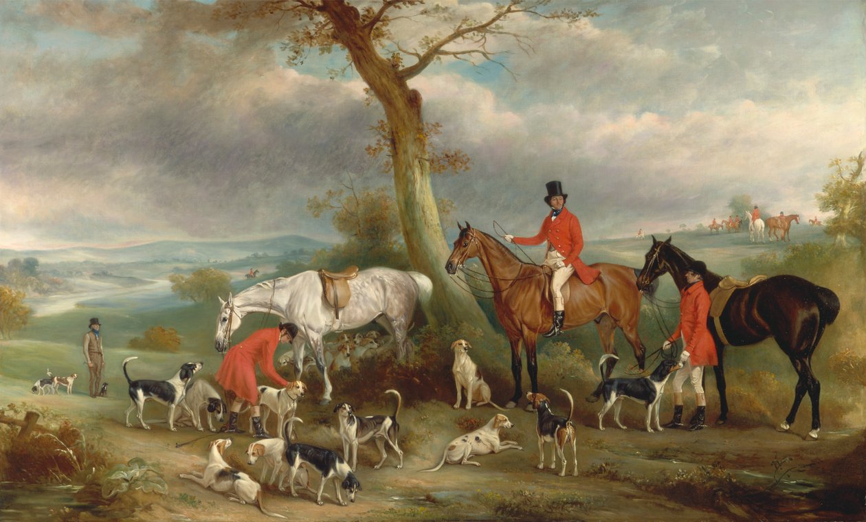 Thomas Wilkinson, M.F.H., avec les foxhounds de Hurworth - John Ferneley