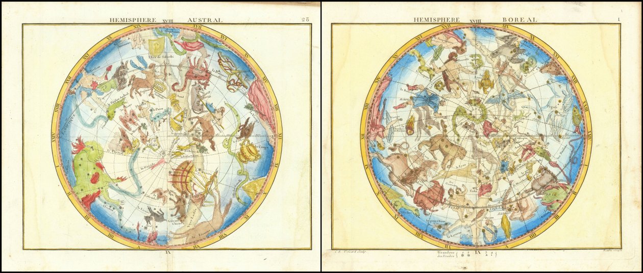 Hémisphère austral et hémisphère boréal - John Flamsteed
