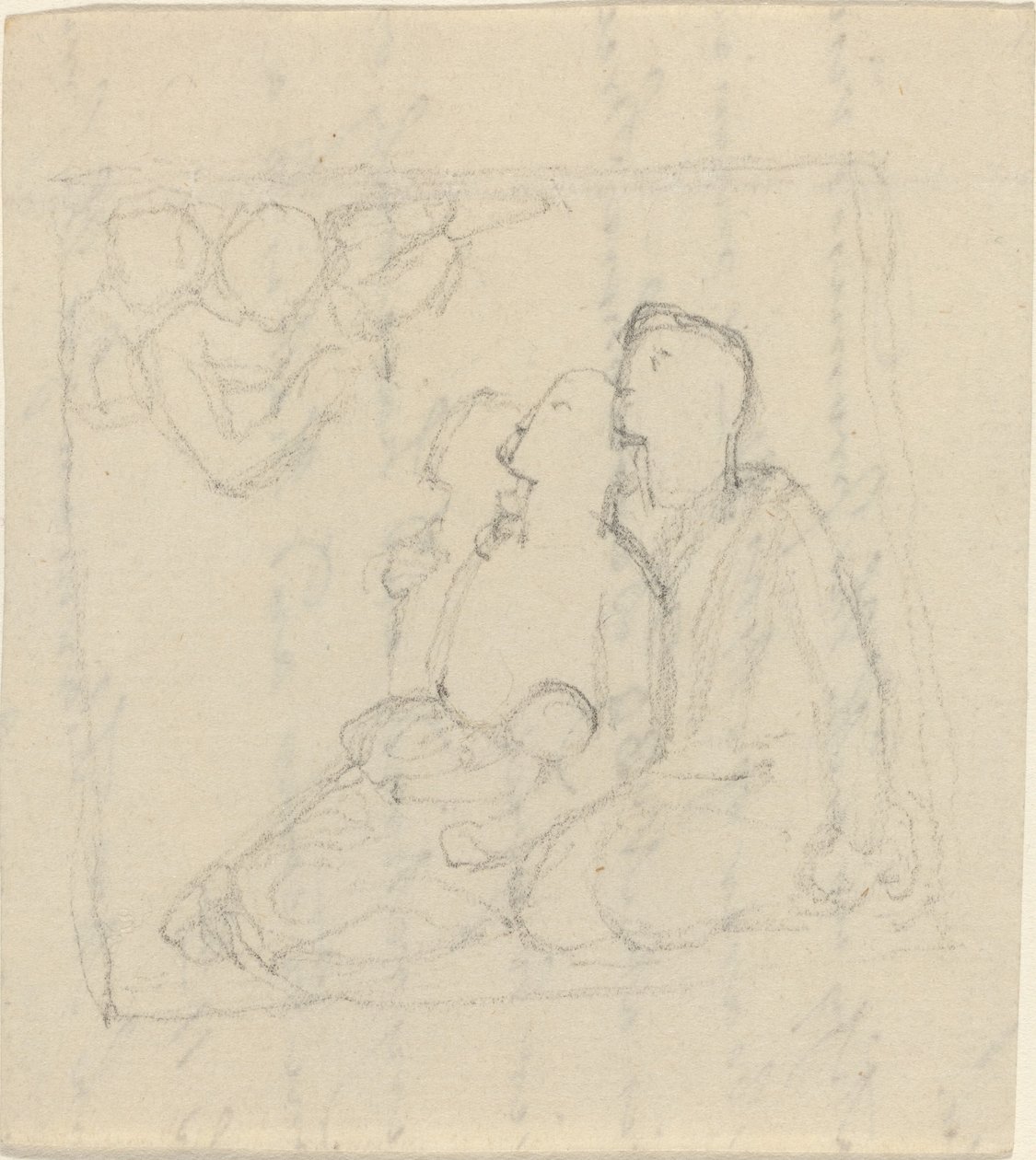 Une famille adressée par des anges - John Flaxman