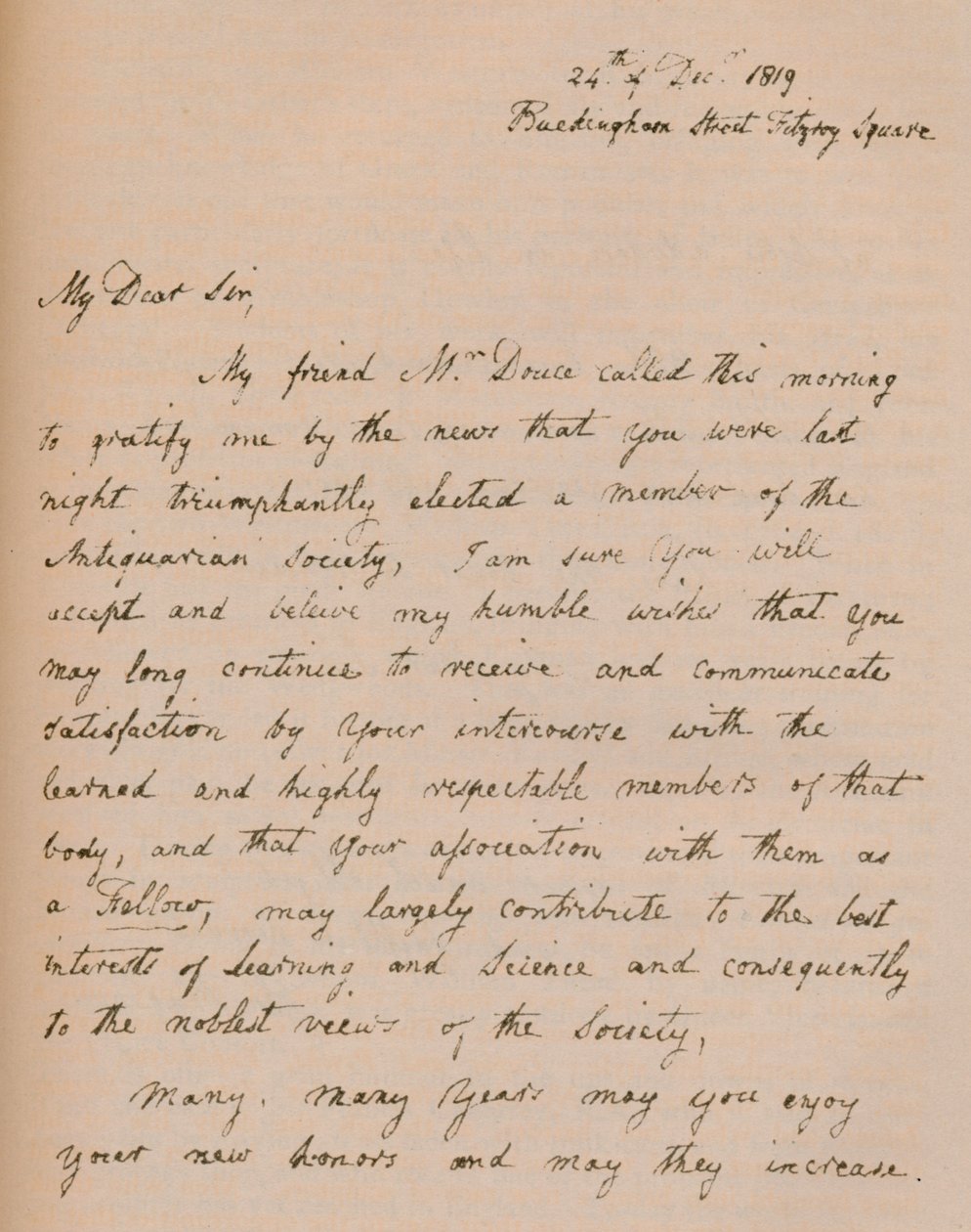 Une lettre de John Flaxman, 24 décembre 1819, 1904 - John Flaxman