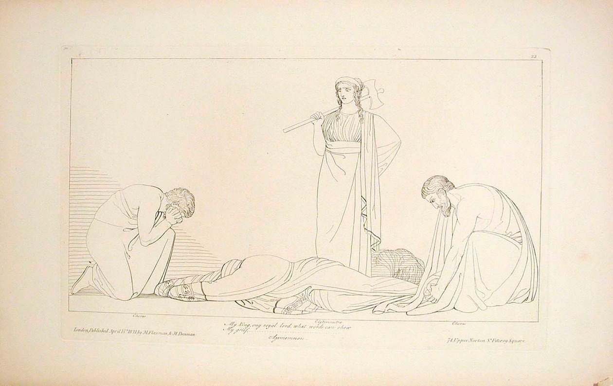 Clytemnestre et le chœur - John Flaxman