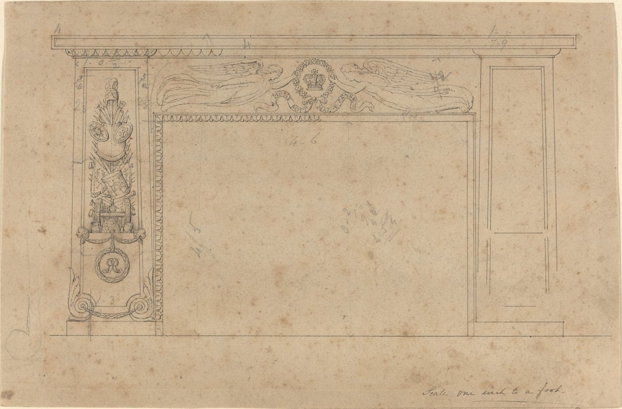 Conception pour la cheminée dans la salle du trône, Palais de Buckingham - John Flaxman