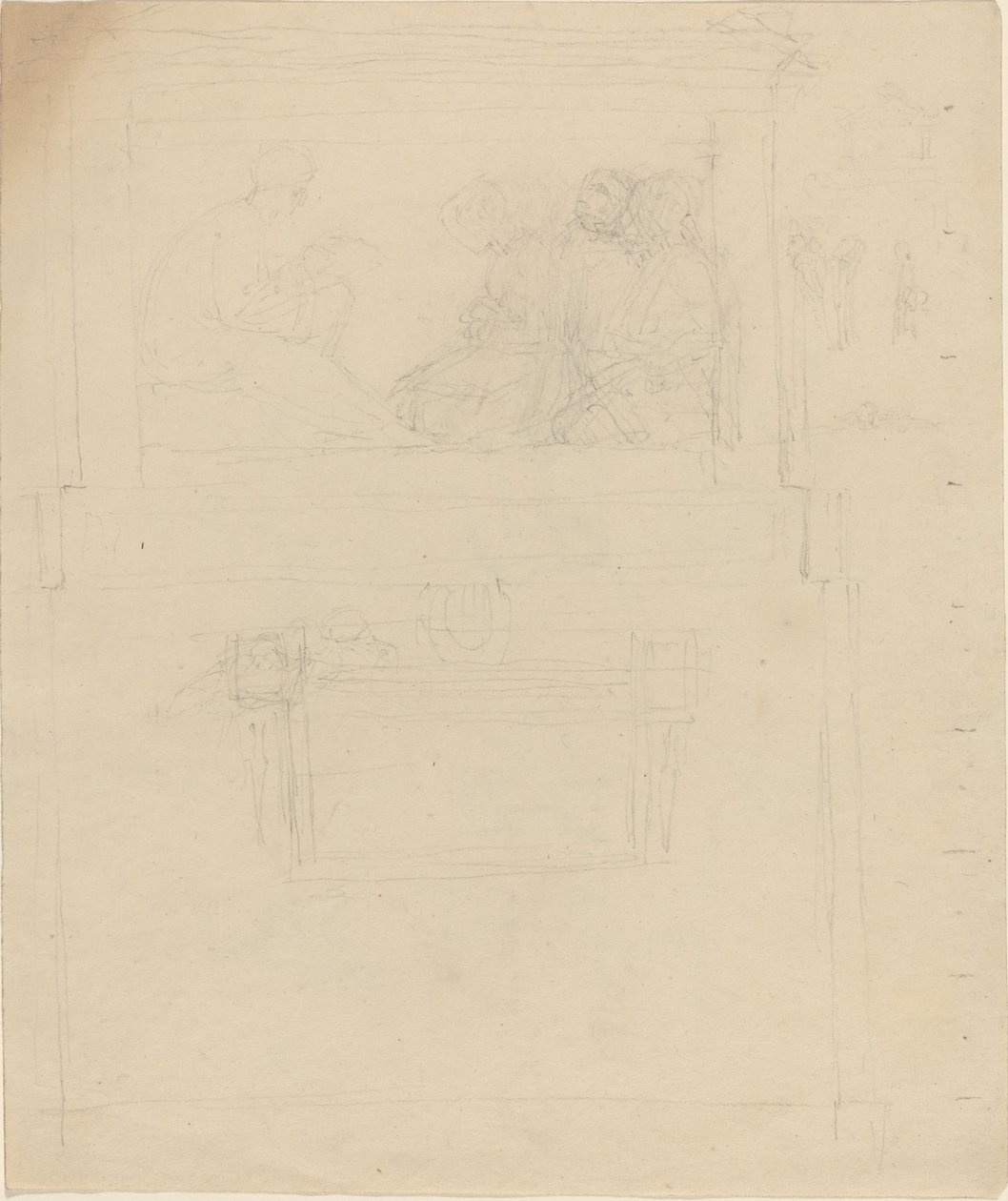 Dessins pour un monument à Sir William Jones (?) (recto et verso) - John Flaxman