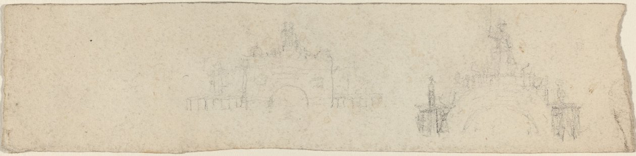Études pour une arche triomphale surmontée de Britannia [recto et verso] - John Flaxman