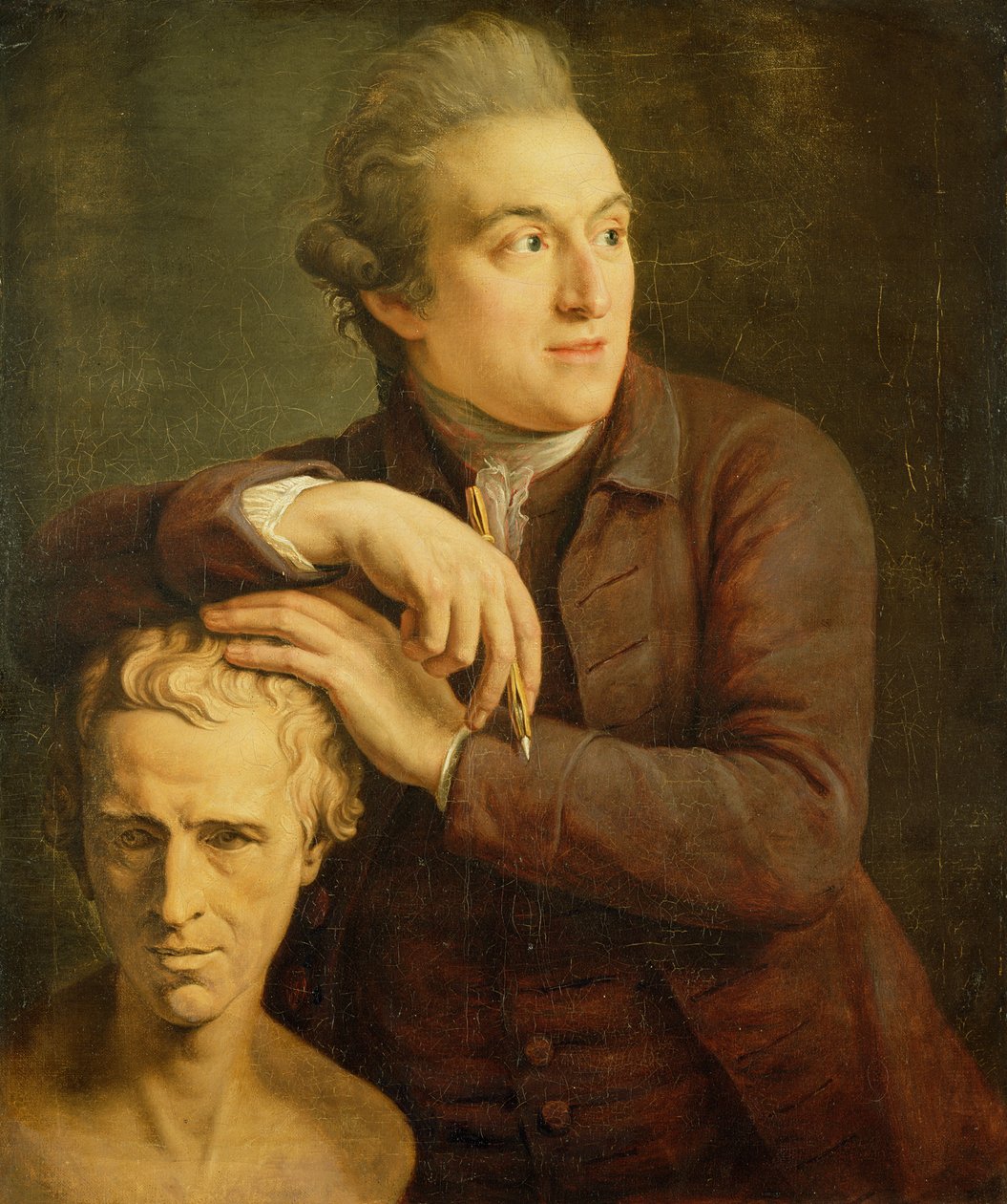 Joseph Nollekens (1737-1823) avec son buste de Laurence Sterne (1713-68) 1772 - John Francis Rigaud