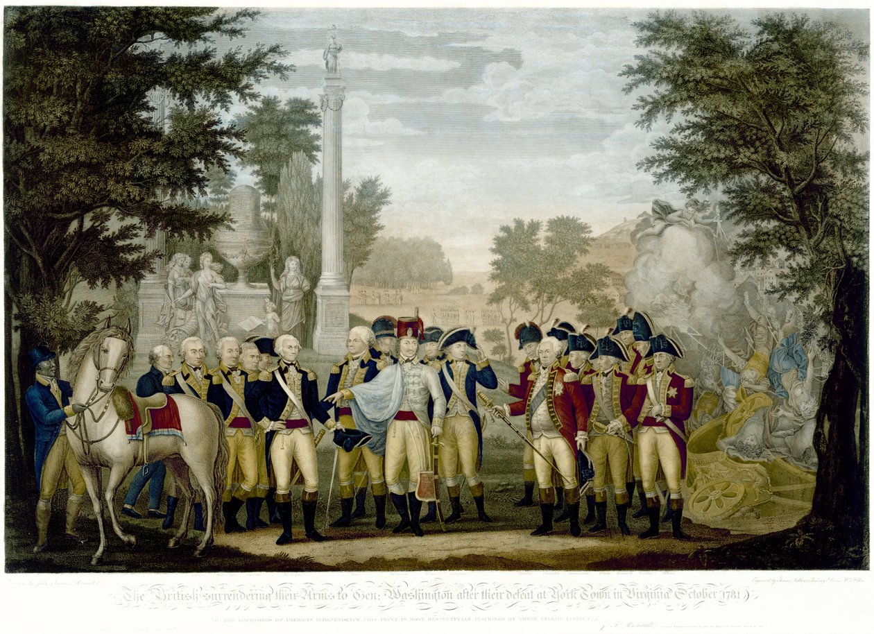 Les Britanniques remettant leurs armes au général Washington après leur défaite à Yorktown en Virginie, octobre 1781 - John Francis Renault