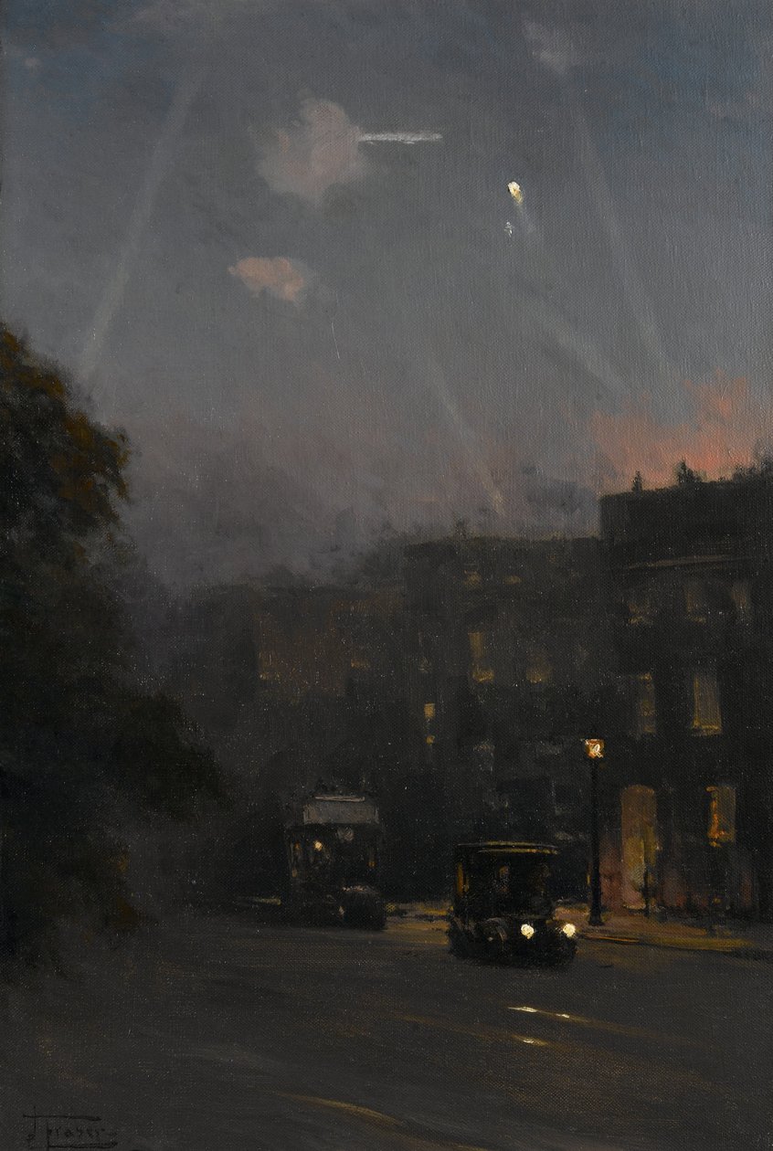 Un raid Zeppelin, 8 octobre 1915, c.1915-18 - John Fraser