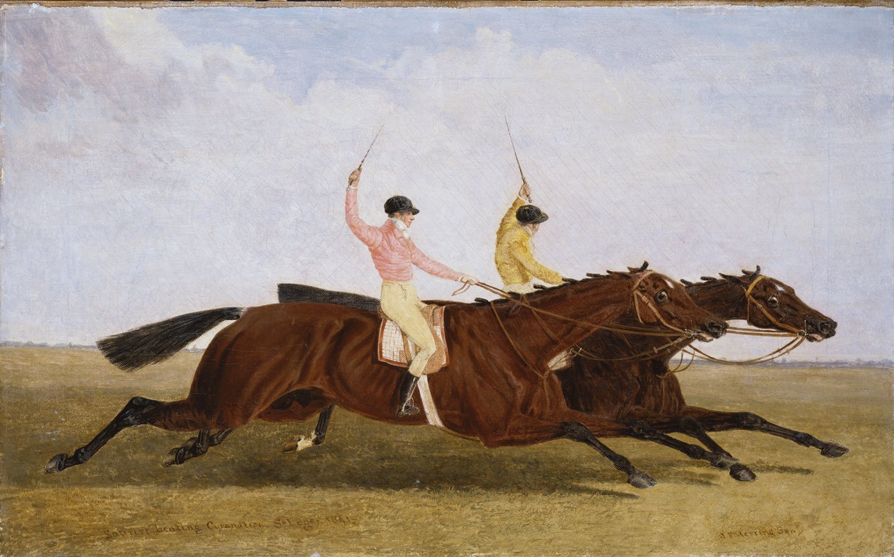 Satiriste avec William Scott Up battant Coronation avec John Day Up - Le St. Leger 1841 - John Frederick Herring Senior