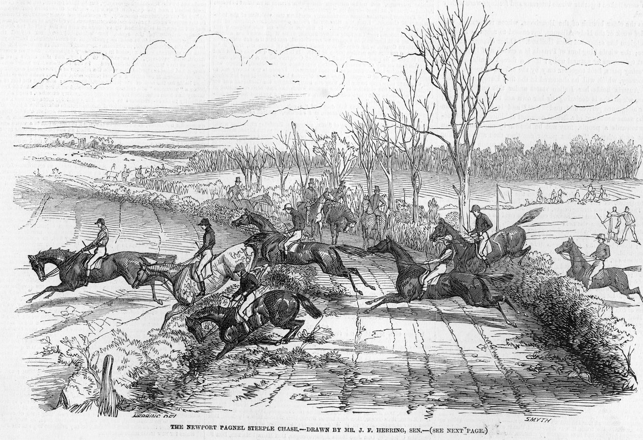 La course de steeple-chase de Newport Pagnel, gravée par Smyth, de 