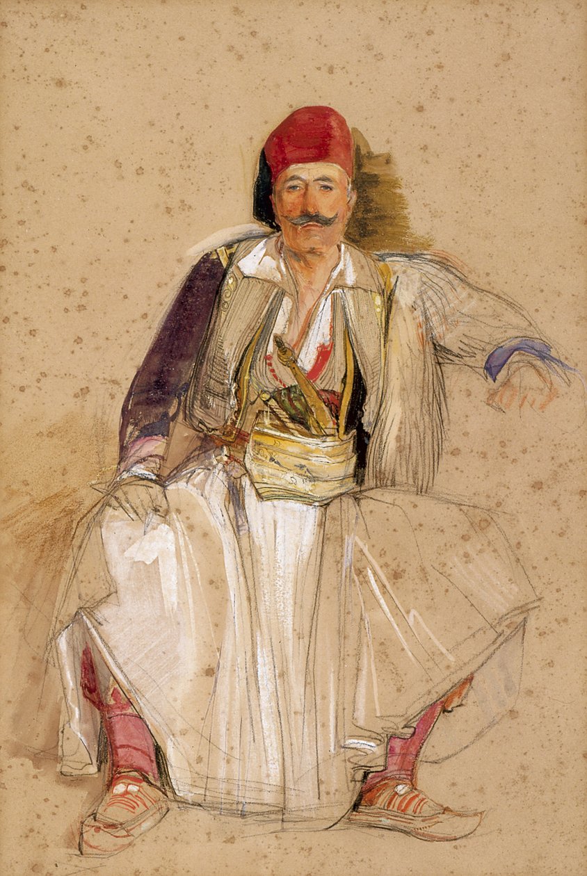 Un guerrier corfiote, assis - John Frederick Lewis