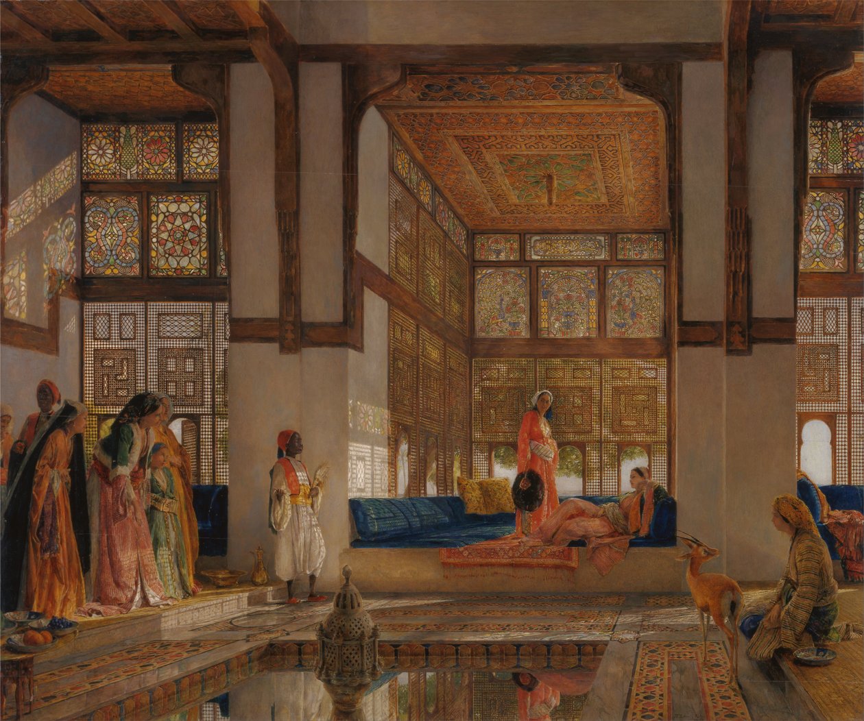 Une dame recevant des visiteurs (La réception) - John Frederick Lewis