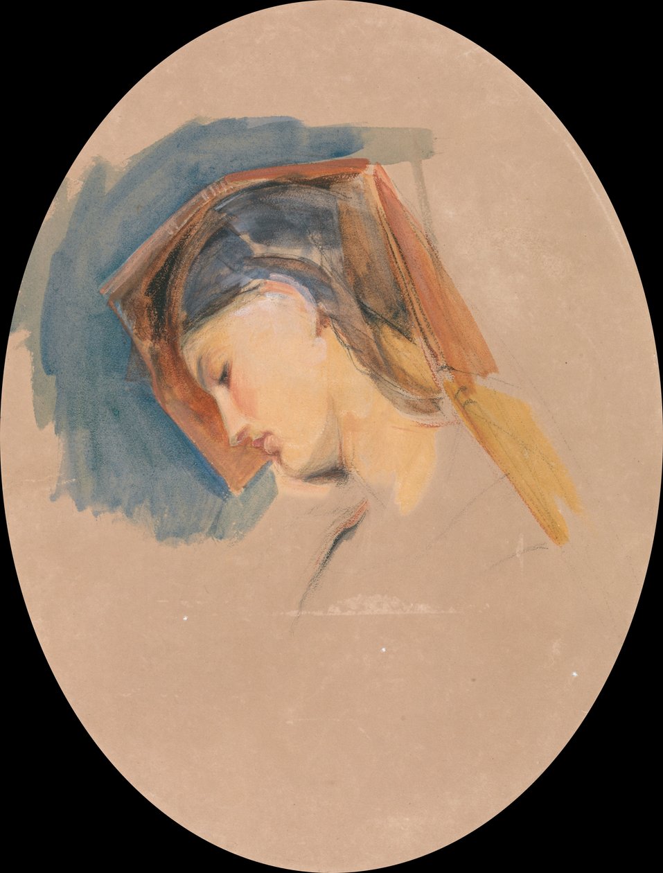 Tête de jeune femme - John Frederick Lewis