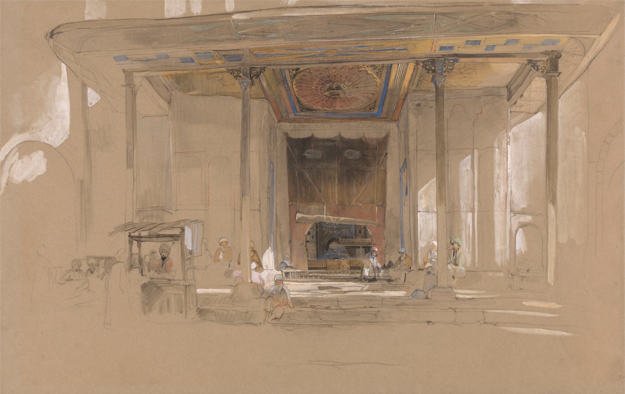 Entrée principale de la Grande Mosquée, Bursa, Turquie - John Frederick Lewis