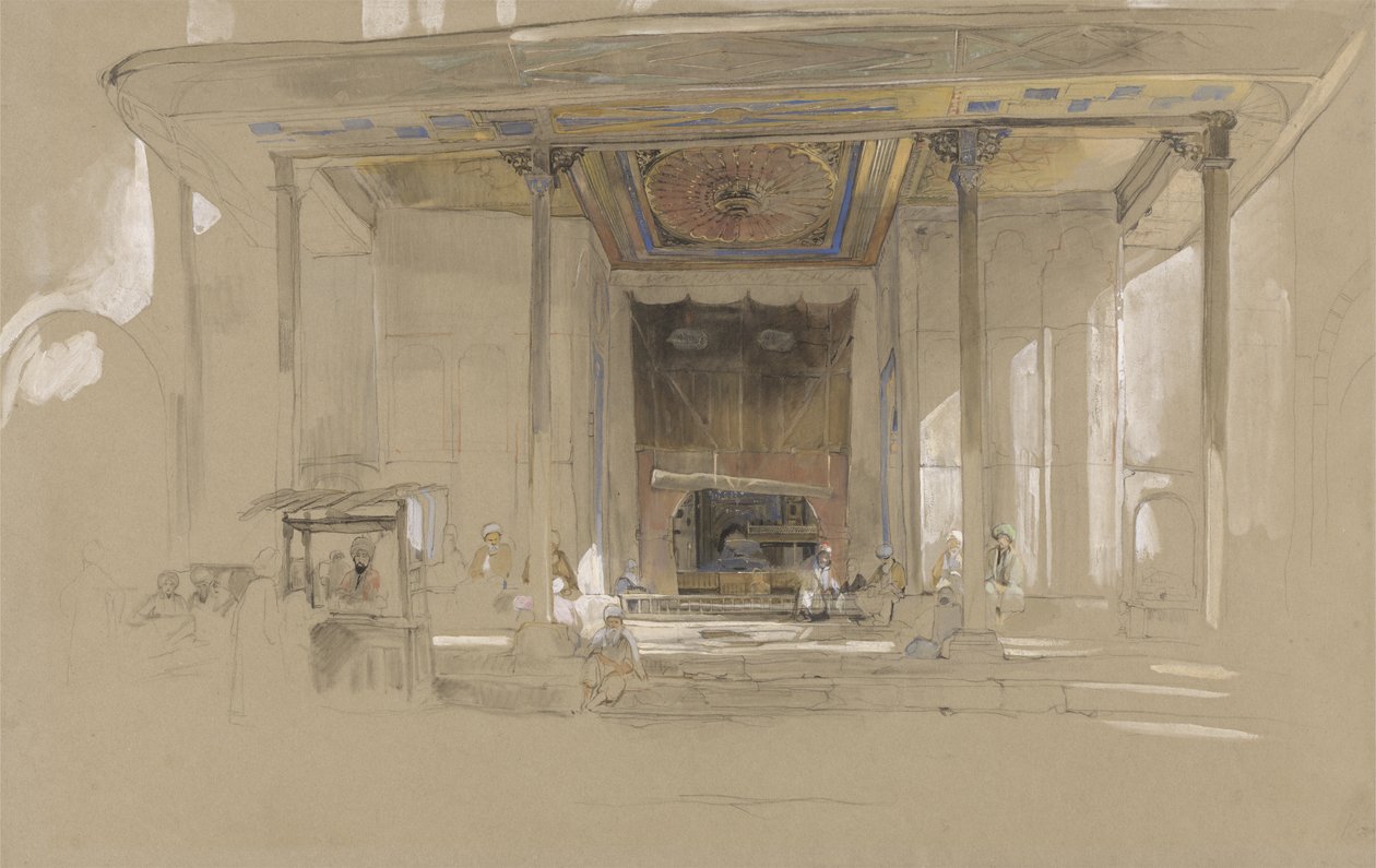 Entrée principale de la Grande Mosquée (Ulucami) Bursa, Turquie, c.1840 - John Frederick Lewis