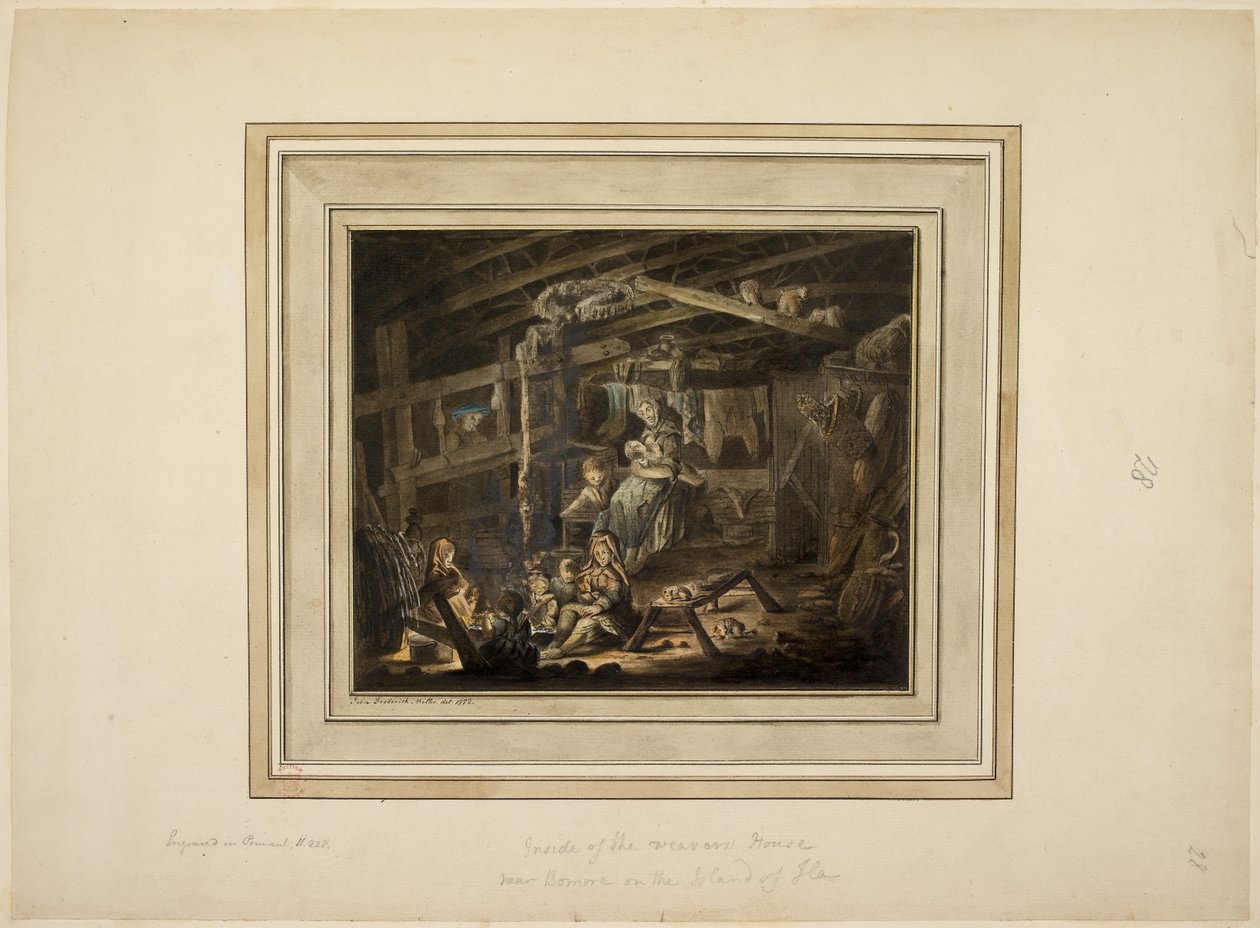 Intérieur de la maison du tisserand près de Bomore sur l