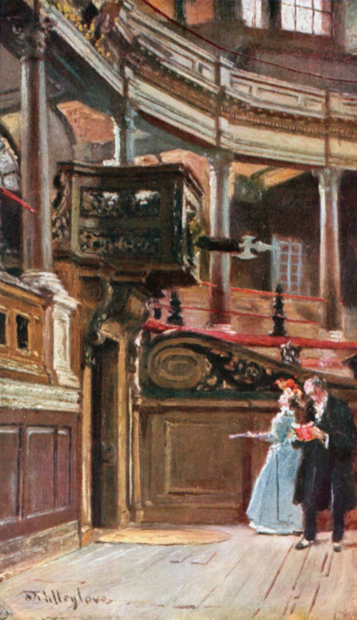 Intérieur du théâtre Sheldonian (lithographie couleur) - John Fulleylove