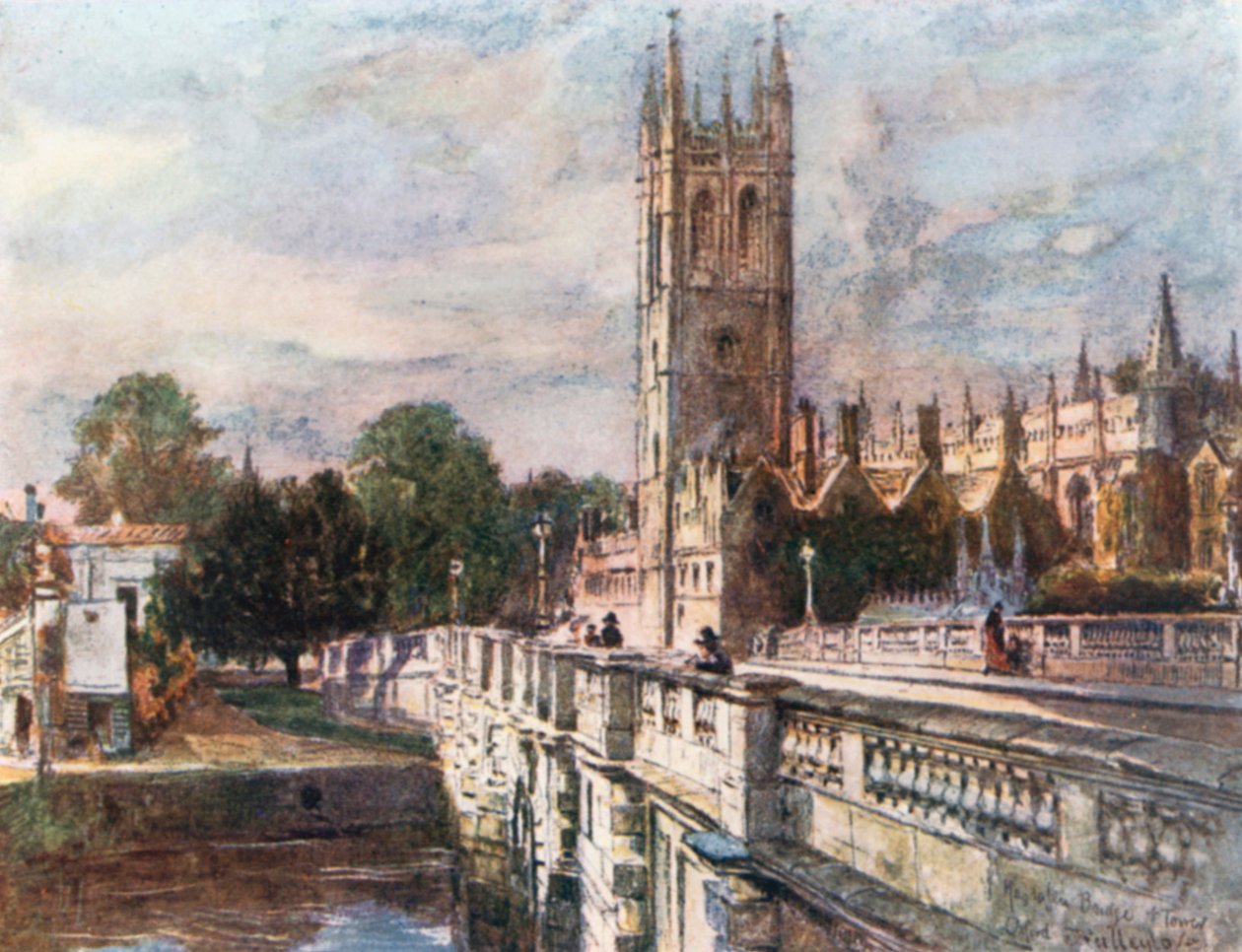 Tour et pont de la Madeleine (lithographie couleur) - John Fulleylove