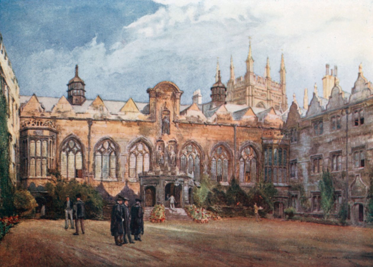 Oriel College (lithographie couleur) - John Fulleylove